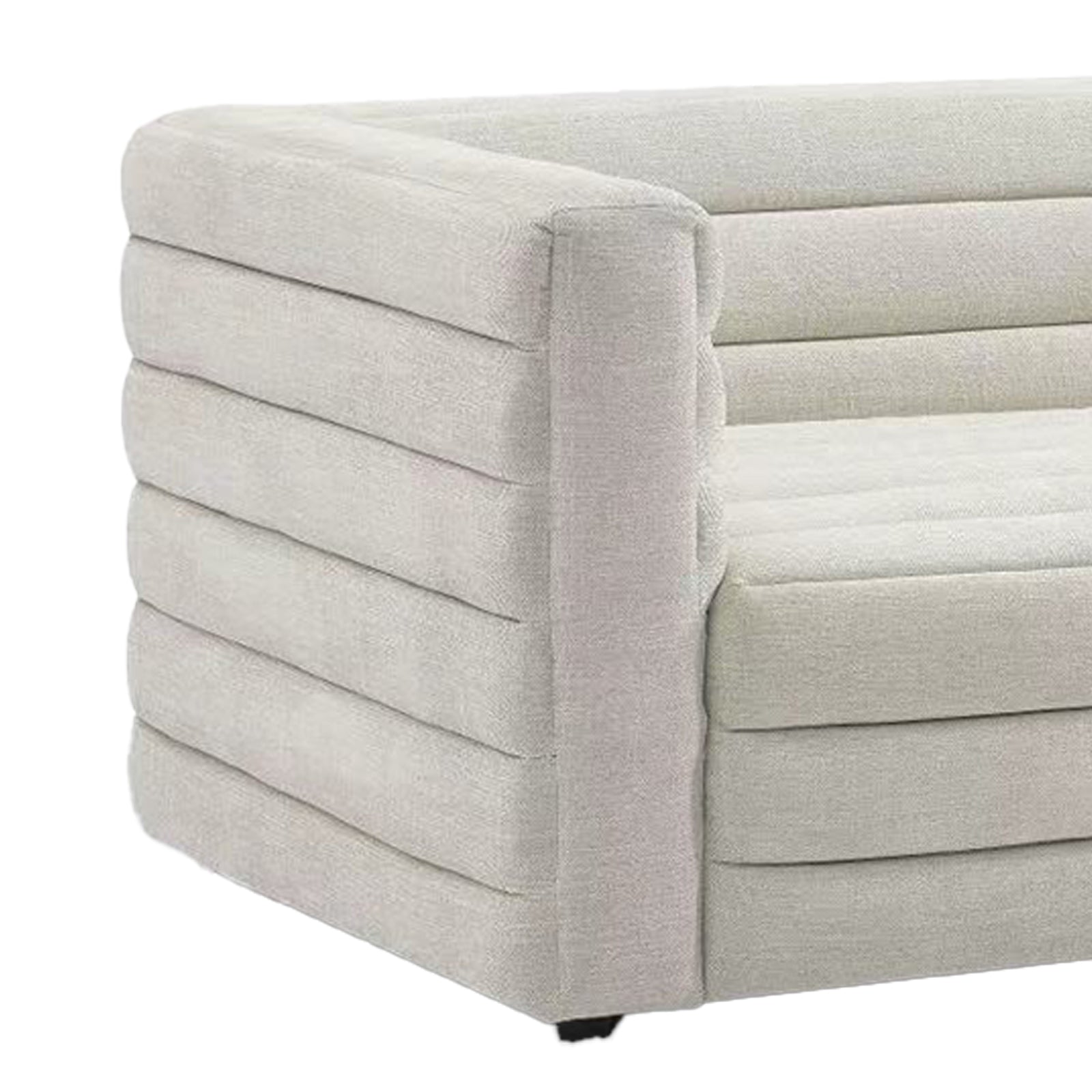 Modern White Stripe 2-Seater Loveseat for Living Room