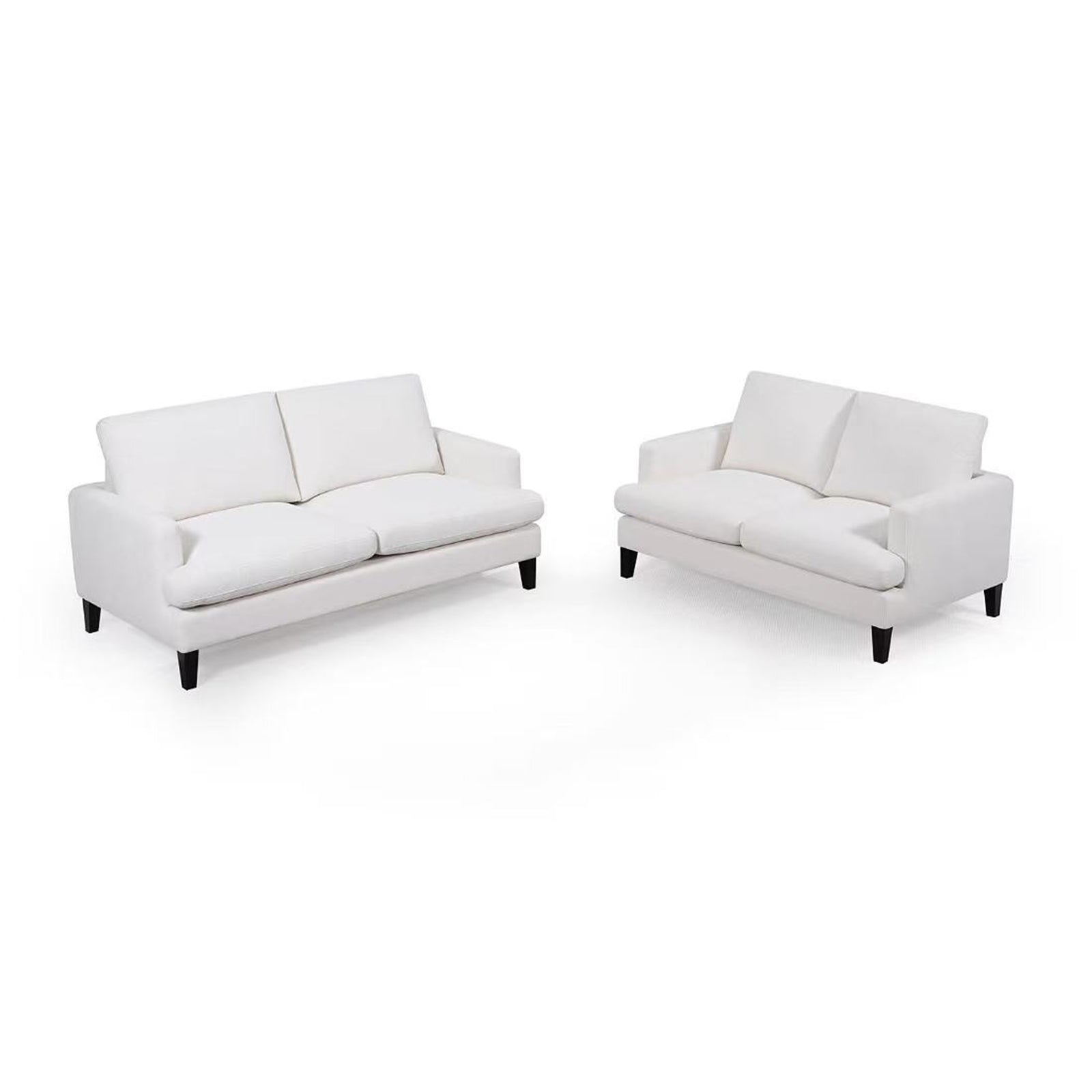 Modern simple white 3 -seater sofa living room sofa combination