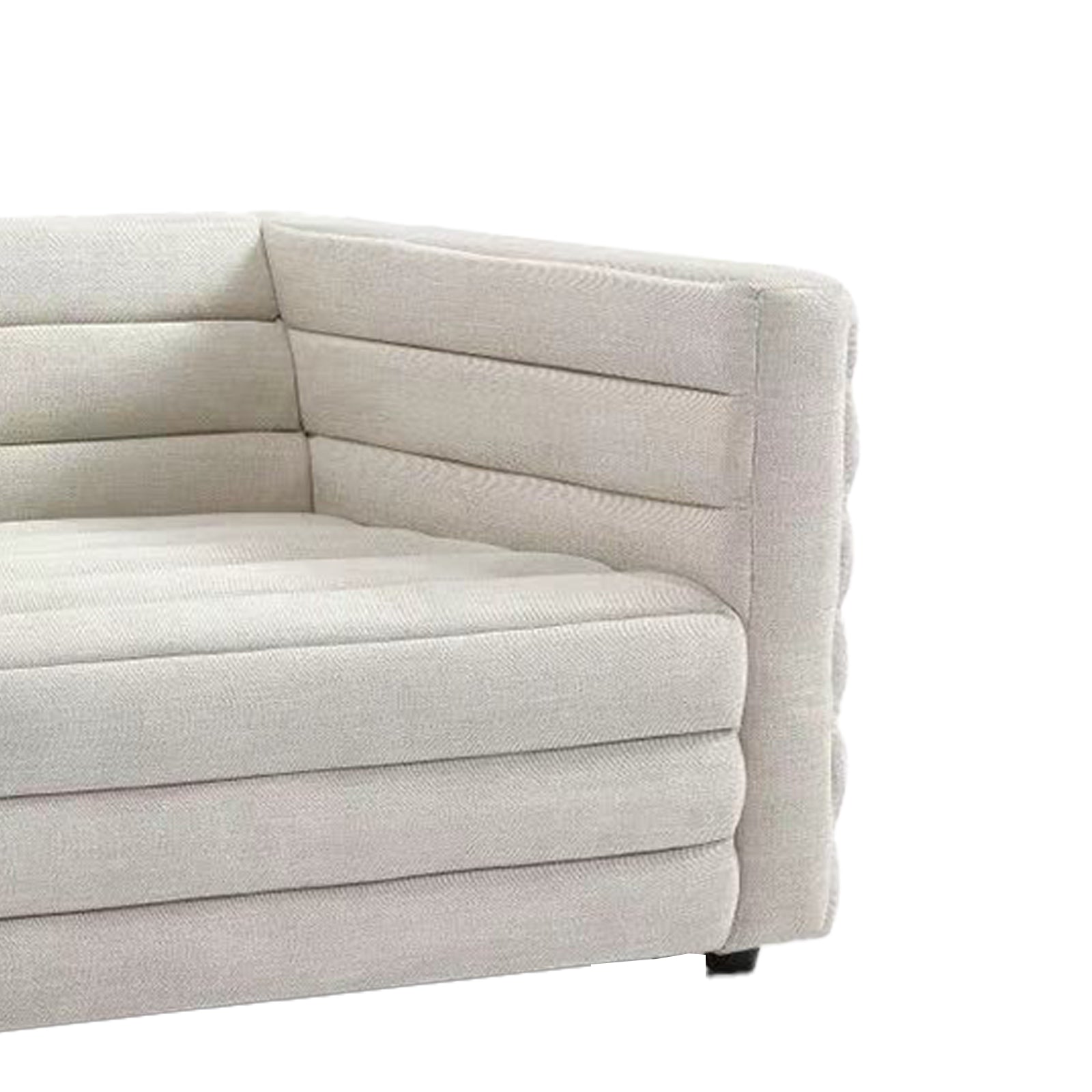 Modern White Stripe 2-Seater Loveseat for Living Room
