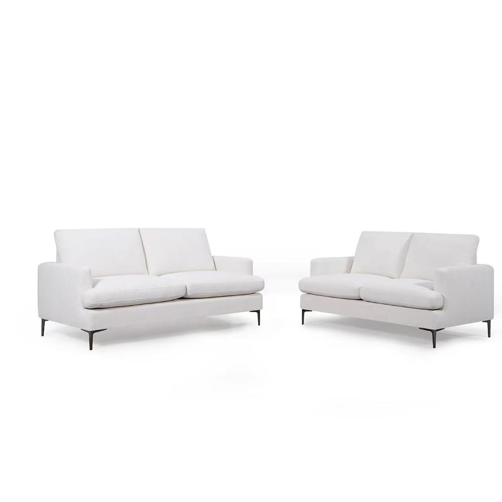 Modern simple white 3 -seater sofa living room sofa combination