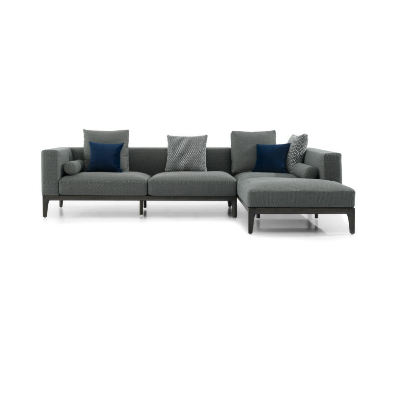High leg L-shaped sofa