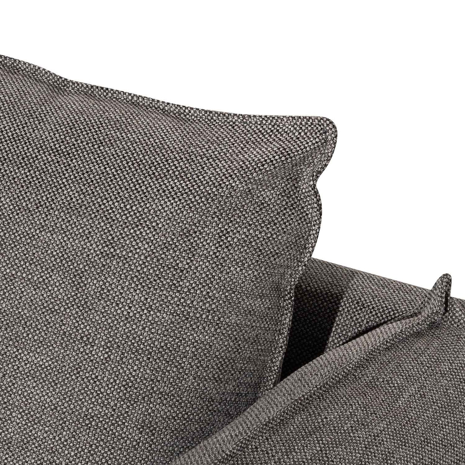 Lucio 4 Seater Right Chaise Fabric Sofa - Graphite Grey