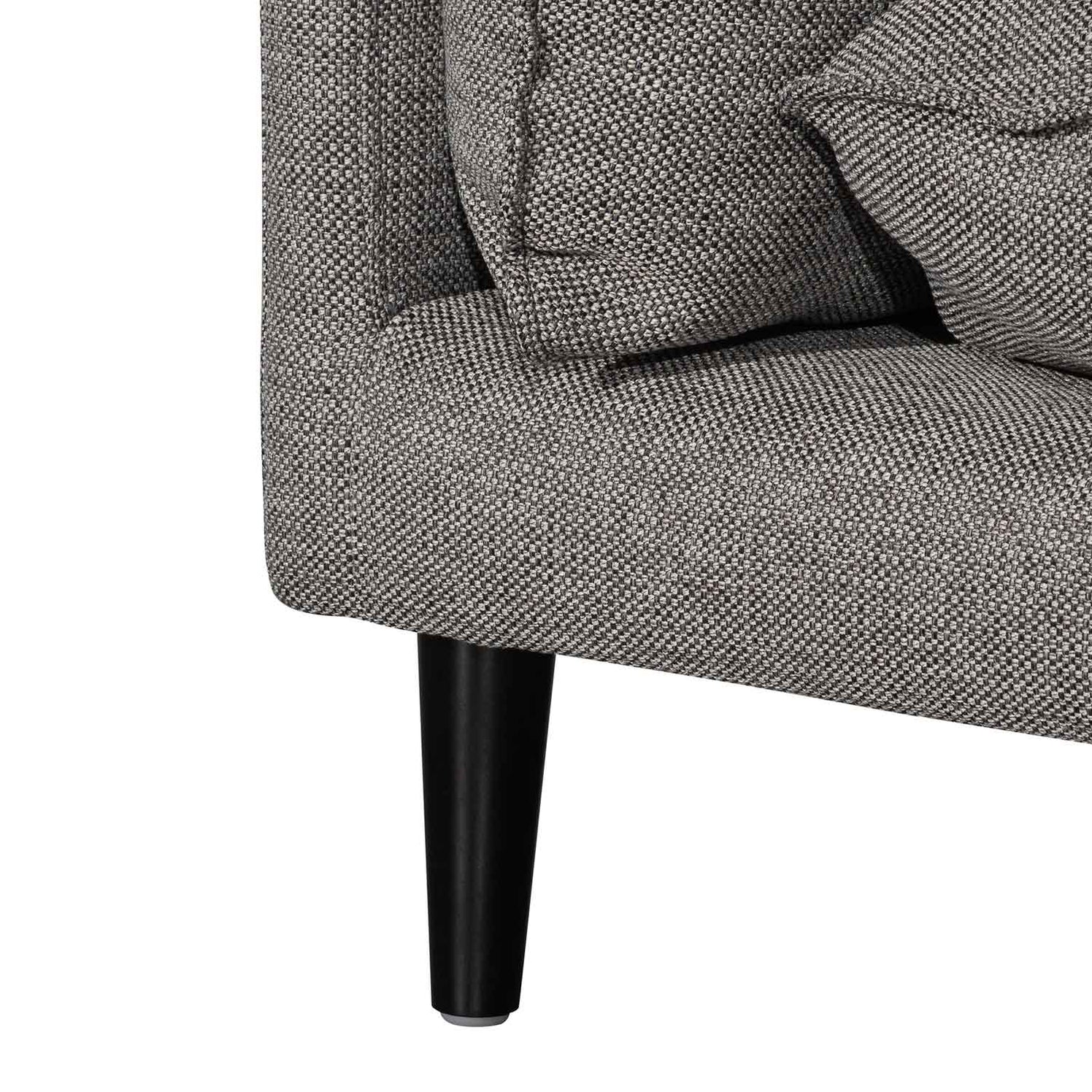 Lucio 4 Seater Right Chaise Fabric Sofa - Graphite Grey
