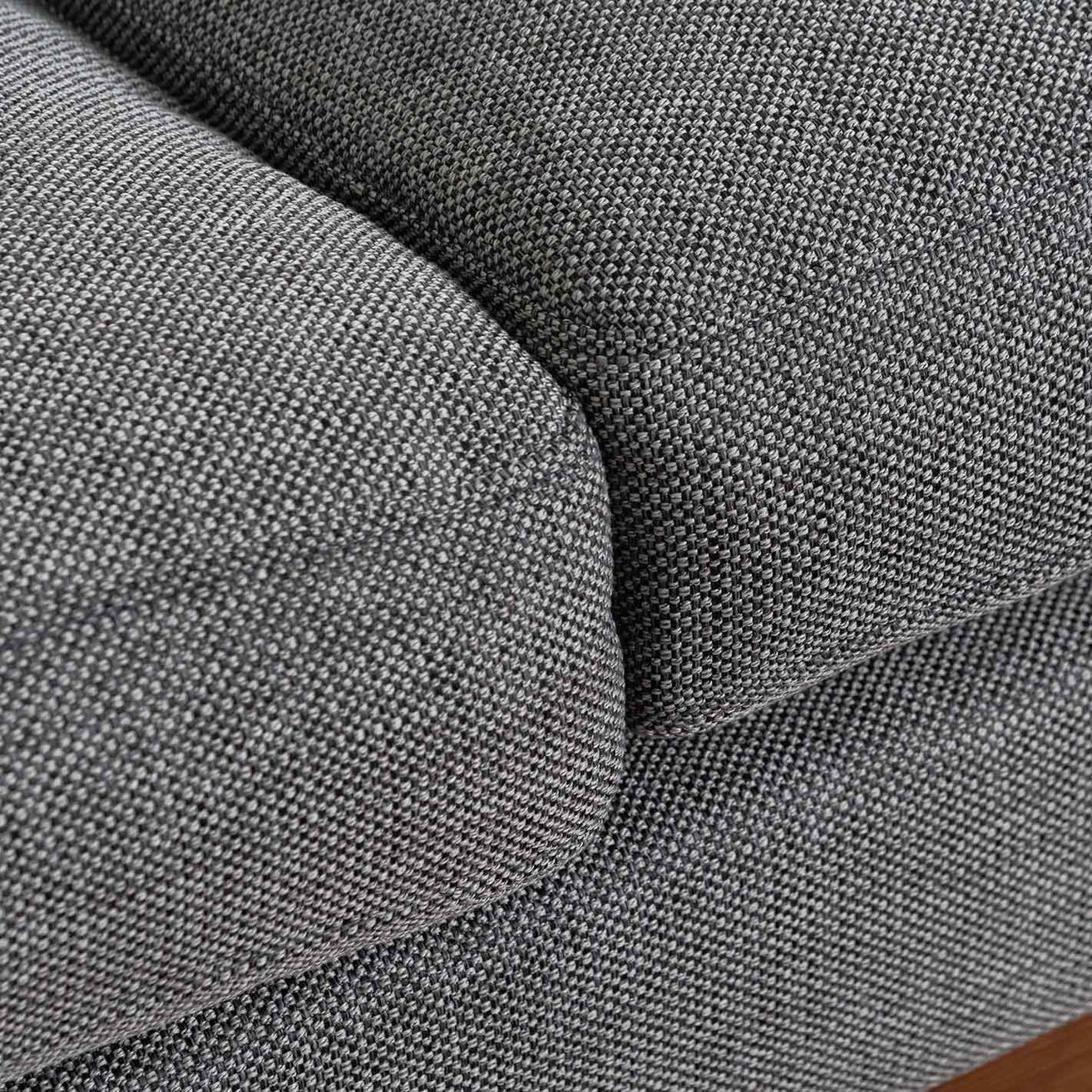 Wilford1 3 Seater Fabric Sofa - Graphite Grey with Walnut Frame - Last One