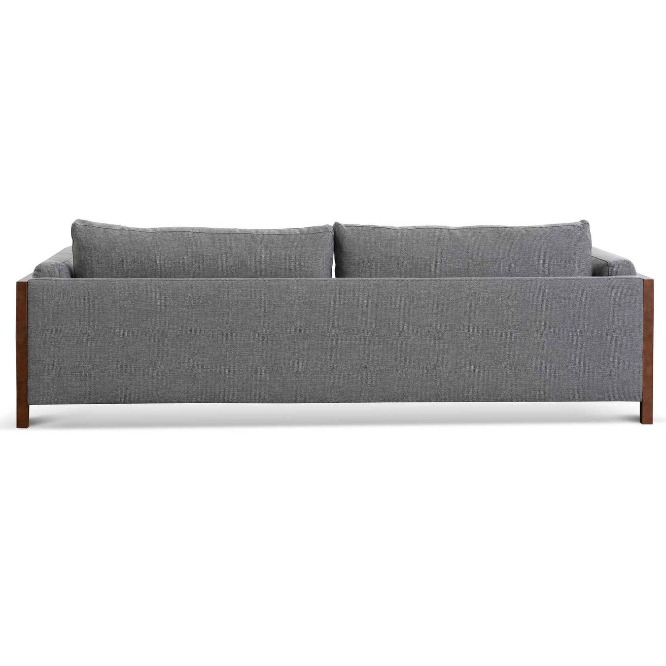 Wilford1 3 Seater Fabric Sofa - Graphite Grey with Walnut Frame - Last One