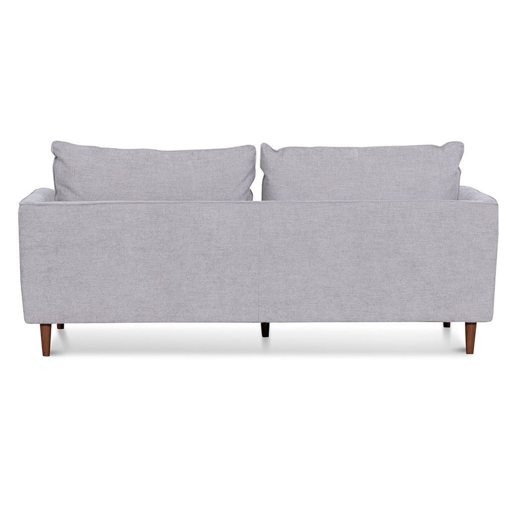 Kavan 3 Seater Fabric Sofa - Oyster Beige with Walnut Leg