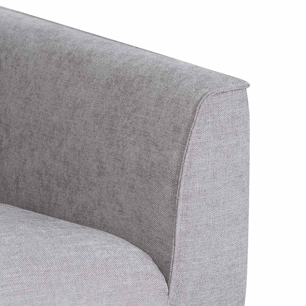 Kavan 3 Seater Fabric Sofa - Oyster Beige with Walnut Leg
