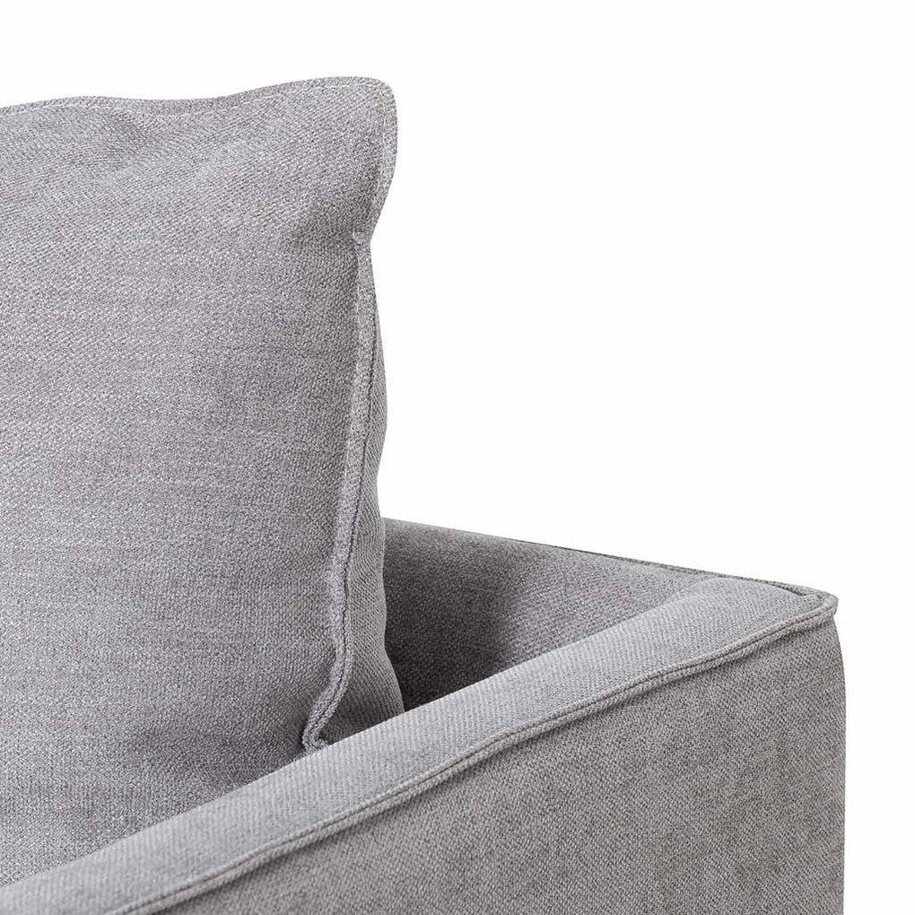 Kavan 3 Seater Fabric Sofa - Oyster Beige with Walnut Leg