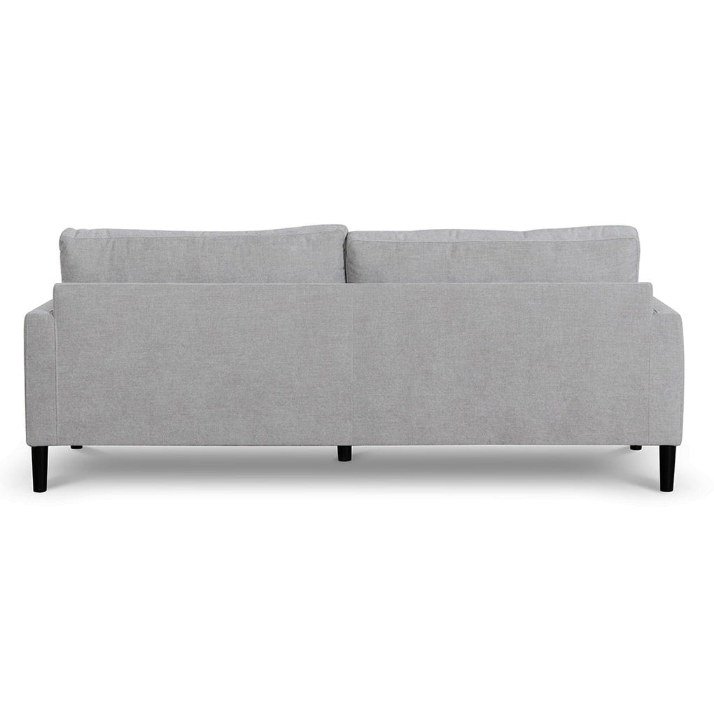 Zachery 3 Seater Fabric Sofa - Oyster Beige and Black Leg