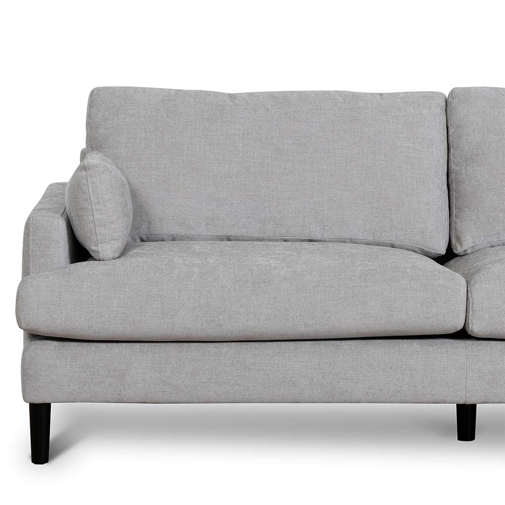 Zachery 3 Seater Fabric Sofa - Oyster Beige and Black Leg