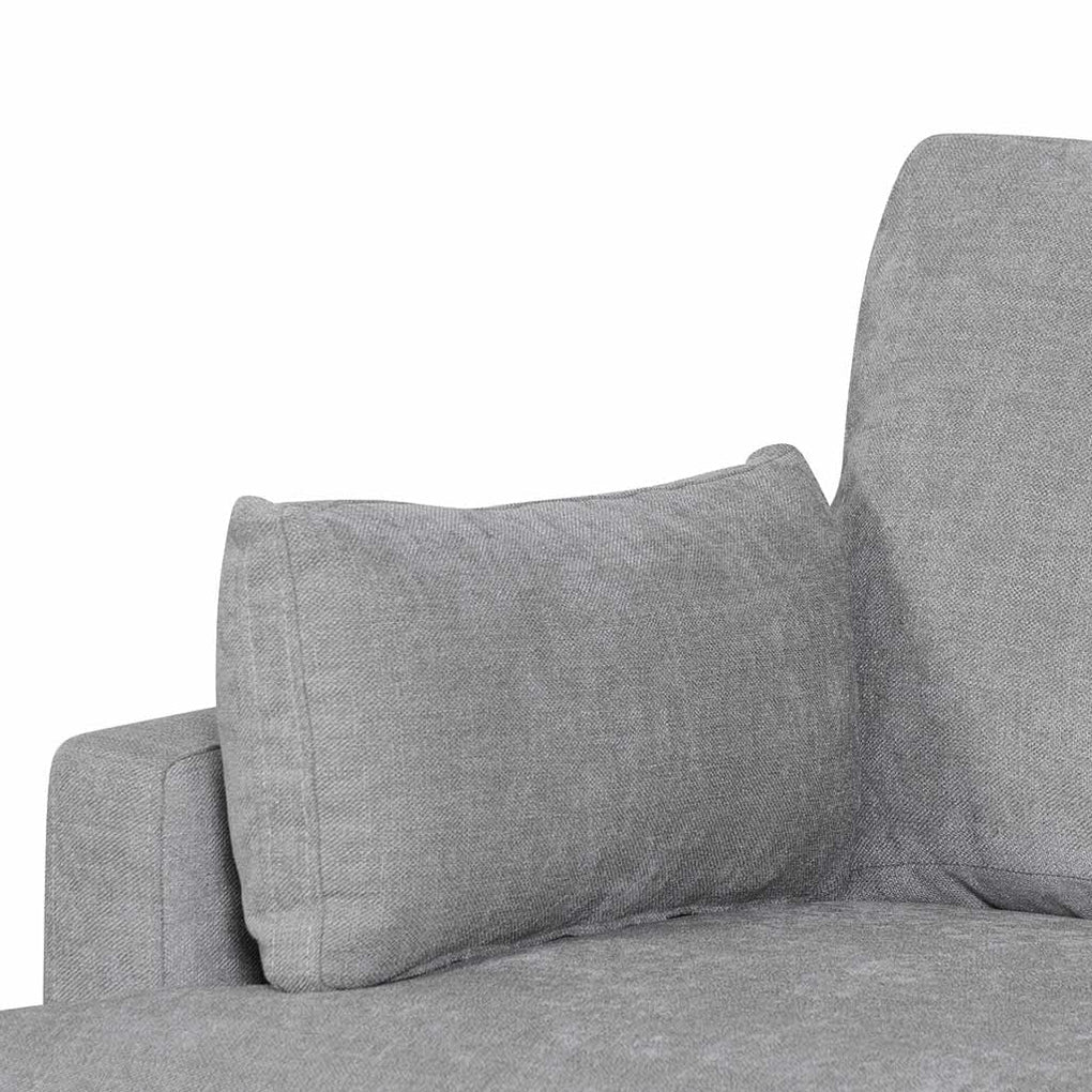 Zachery 3 Seater Fabric Sofa - Oyster Beige and Black Leg