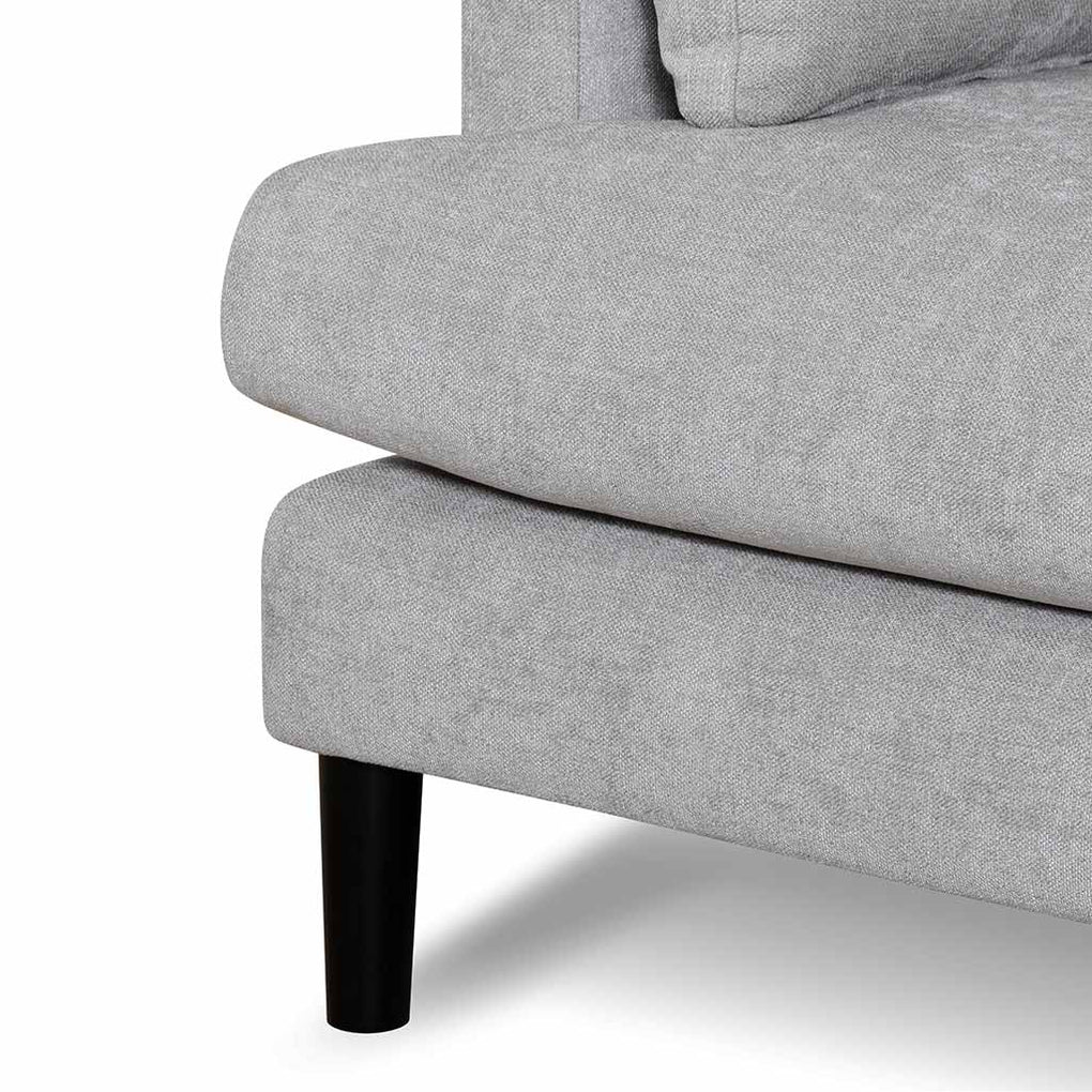 Zachery 3 Seater Fabric Sofa - Oyster Beige and Black Leg