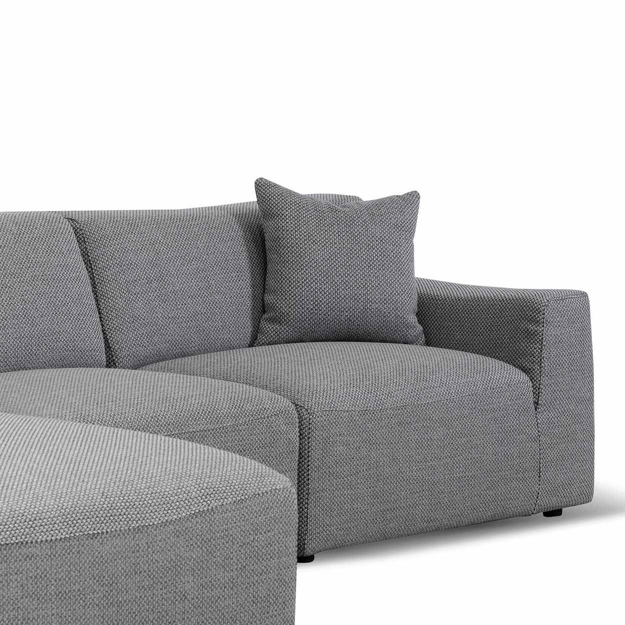 Marlin 3 Seater Left Chaise Fabric Sofa - Noble Grey
