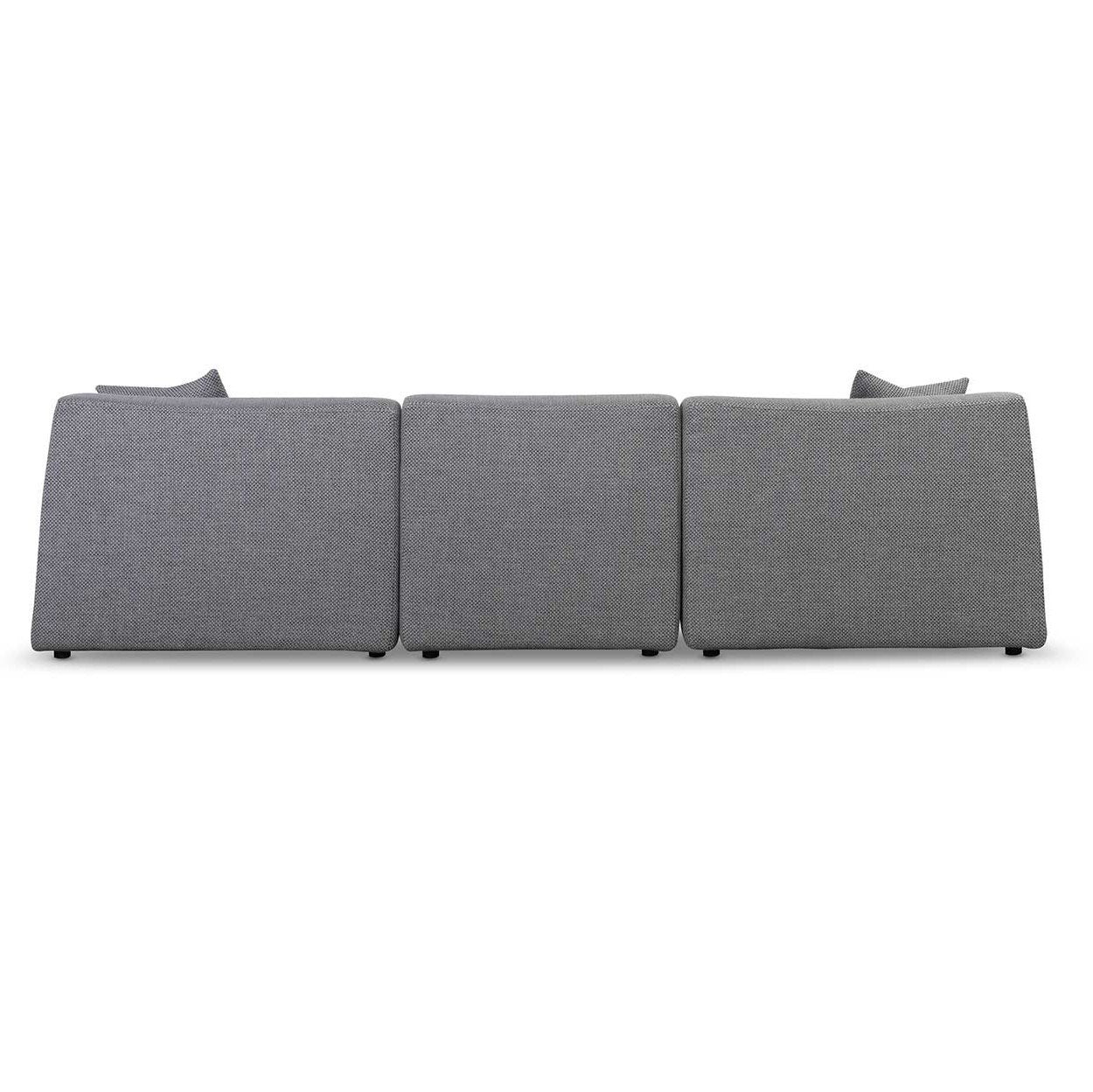 Marlin 3 Seater Right Chaise Fabric Sofa - Noble Grey
