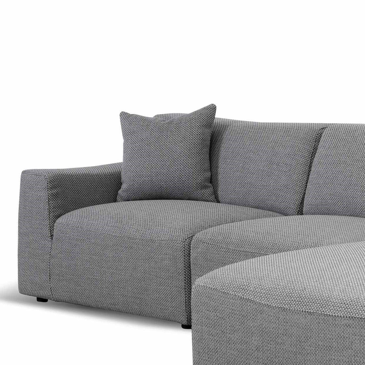 Marlin 3 Seater Right Chaise Fabric Sofa - Noble Grey