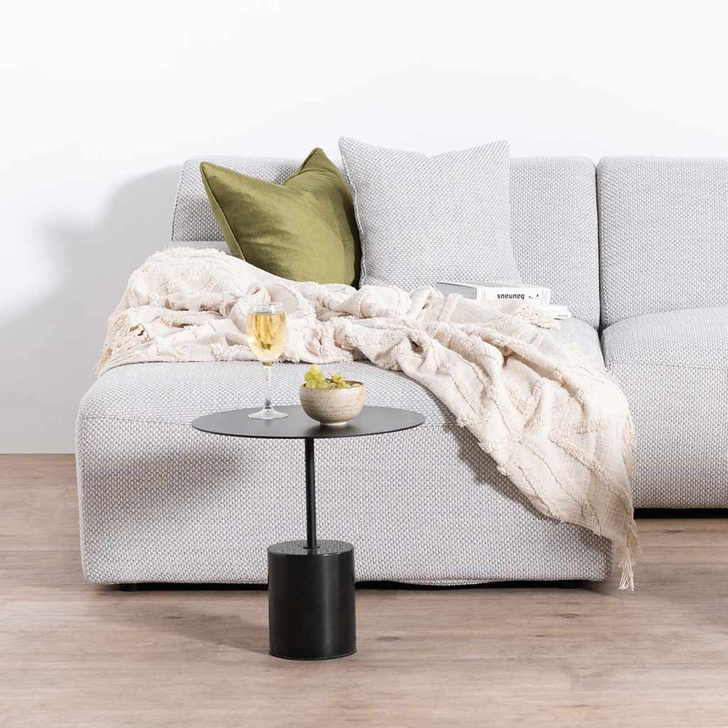 Marlin 3 Seater Left Chaise Fabric Sofa - Passive Grey