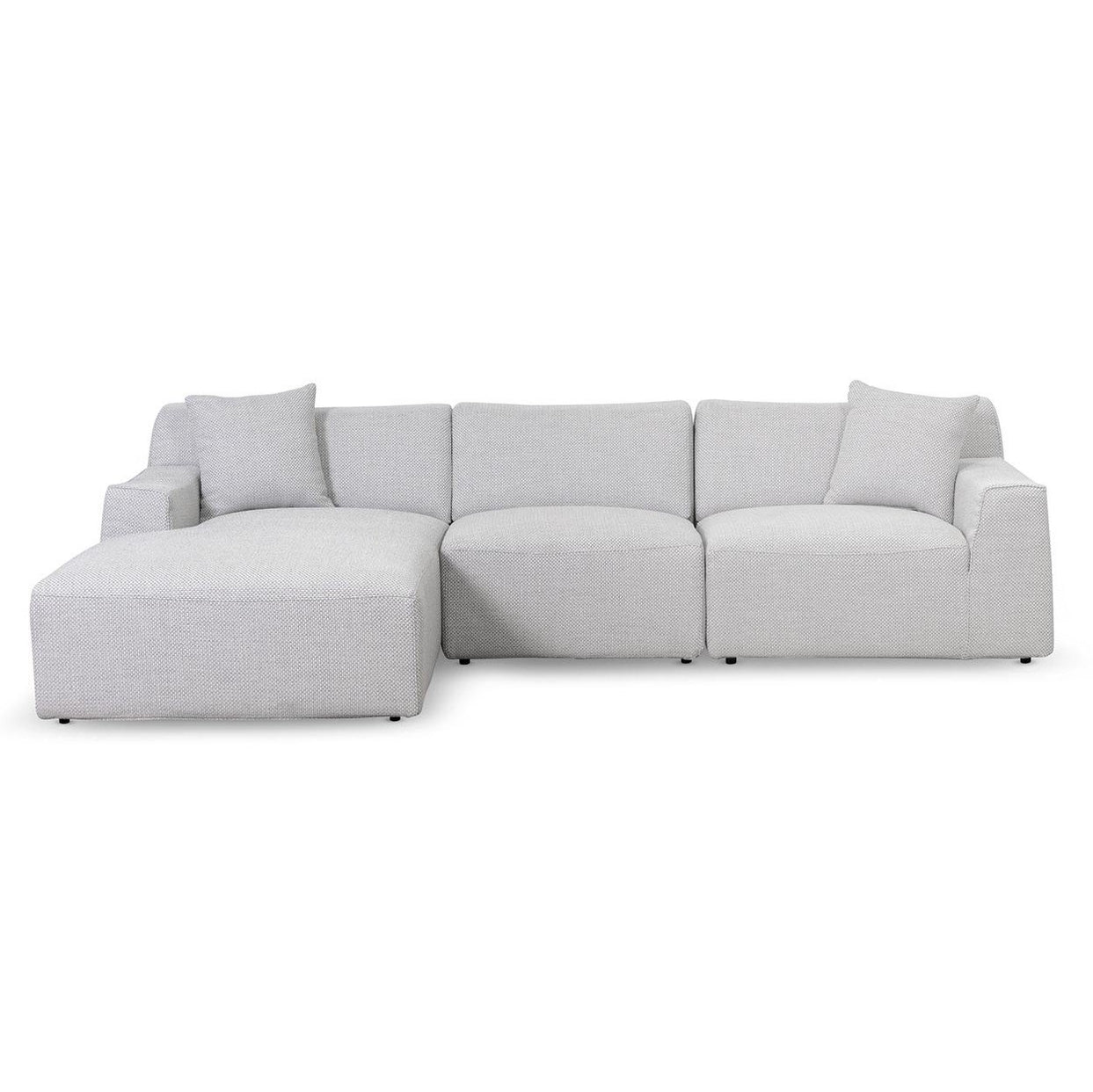 Marlin 3 Seater Left Chaise Fabric Sofa - Passive Grey
