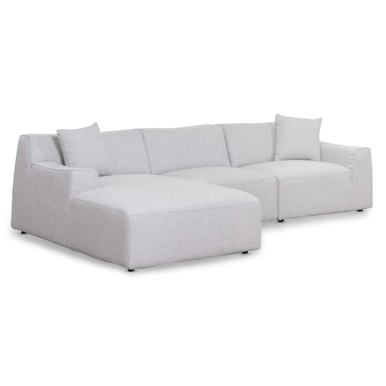 Marlin 3 Seater Left Chaise Fabric Sofa - Passive Grey
