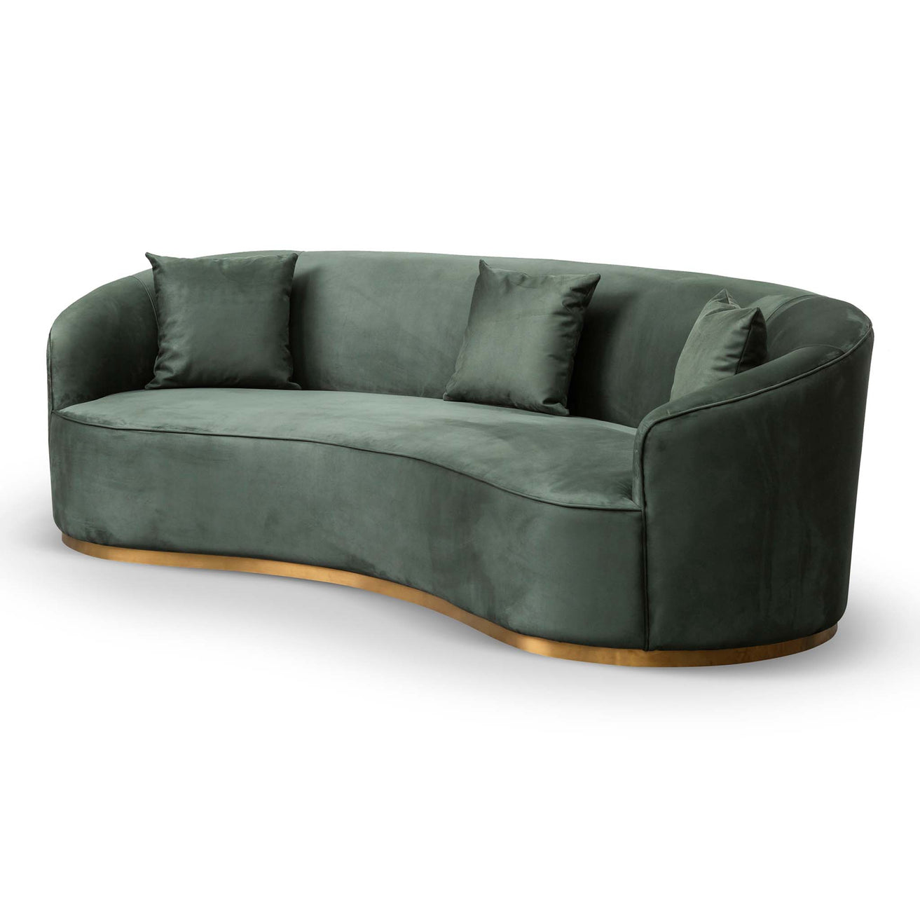 Sosa 3 Seater Sofa - Dark Green Velvet