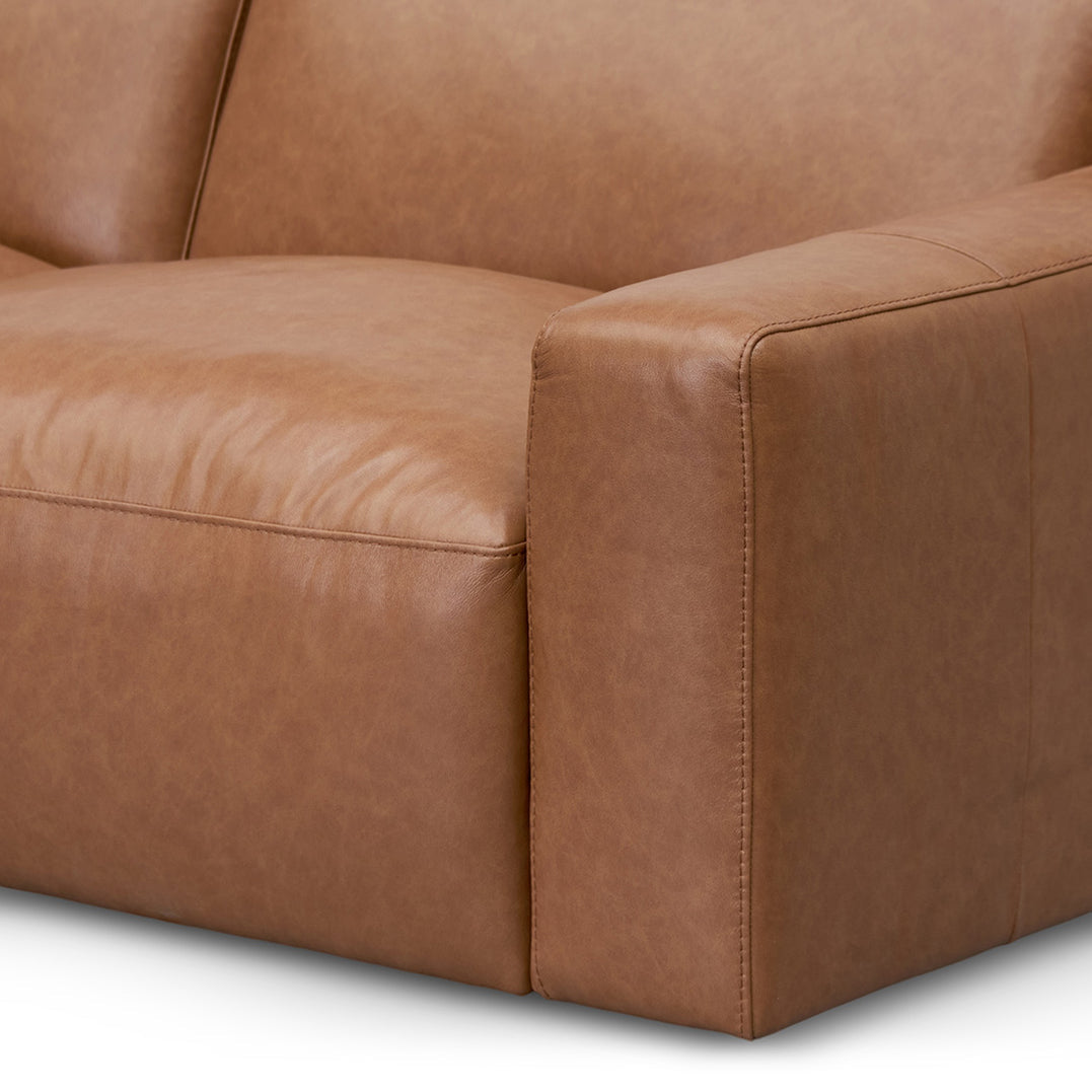 Manuela 4 Seater Sofa - Caramel Brown Leather