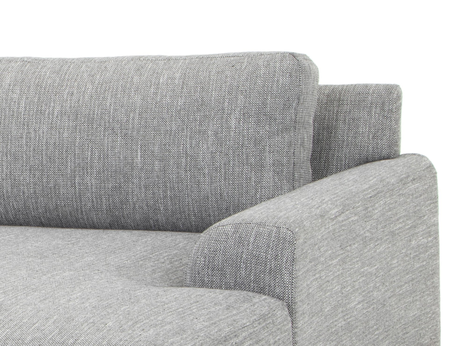 Sonia 3 Seater Right Chaise Fabric Sofa - Graphite Grey with Black Legs