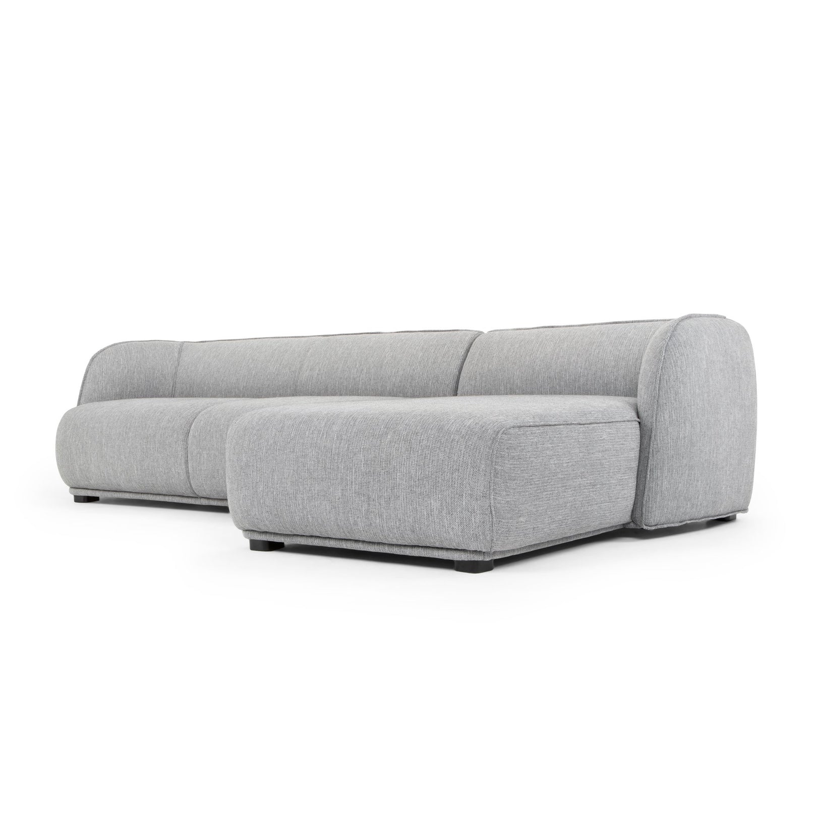 Troy 3 Seater Right Chaise Fabric Sofa - Graphite Grey