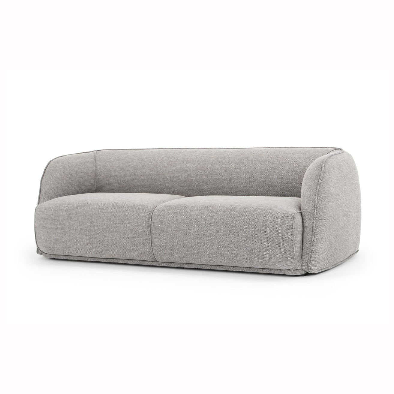 Troy 3 Seater Fabric Sofa in Graphite Grey - Black Leg