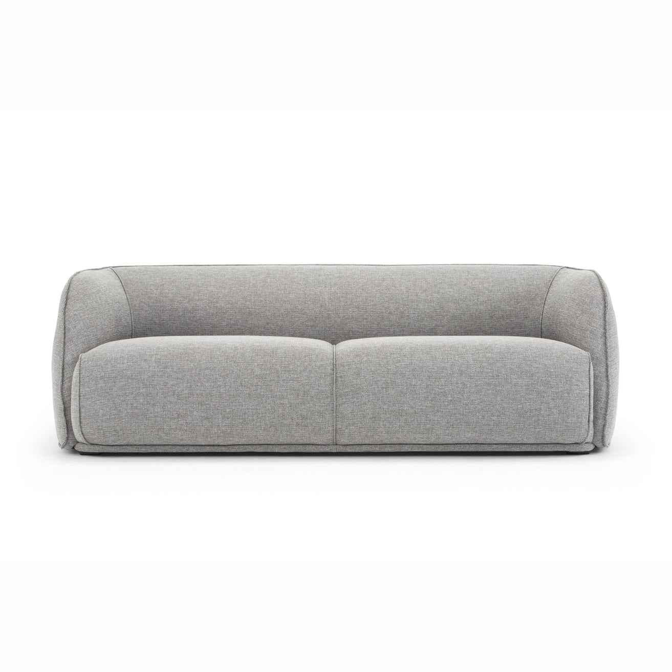 Troy 3 Seater Fabric Sofa in Graphite Grey - Black Leg