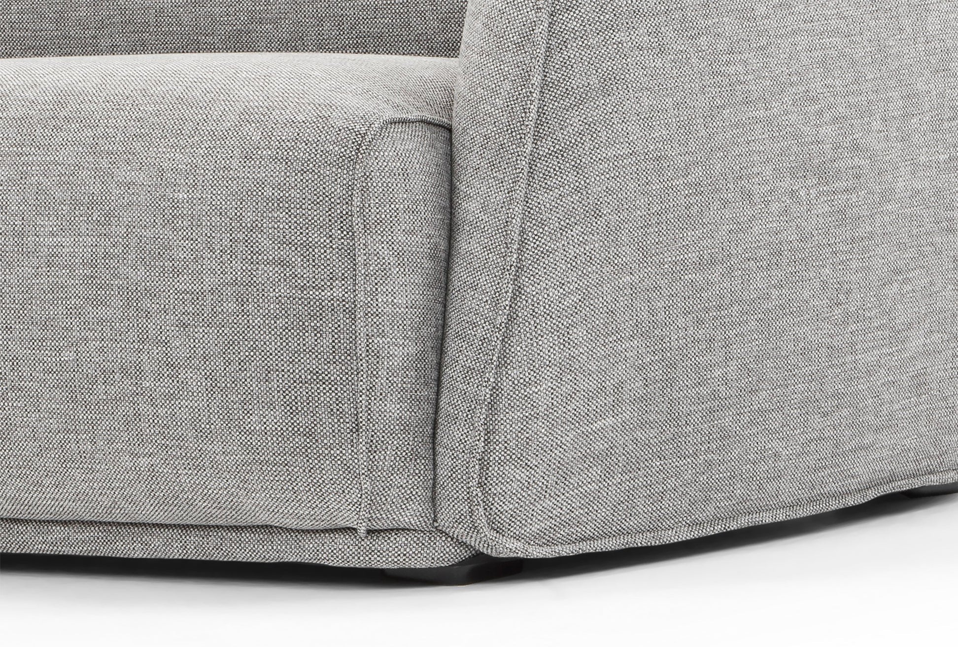 Troy 3 Seater Fabric Sofa in Graphite Grey - Black Leg