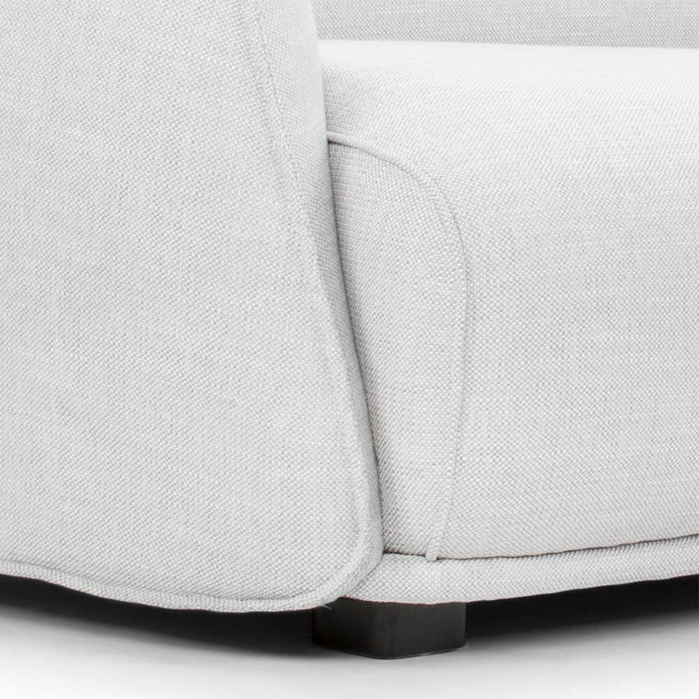 Troy 3 Seater Right Chaise Fabric Sofa - Light Texture Grey