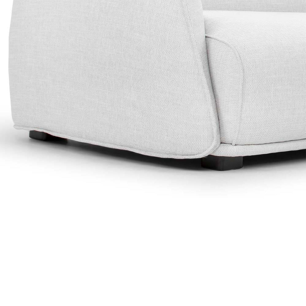 Troy 3 Seater Right Chaise Fabric Sofa - Light Texture Grey