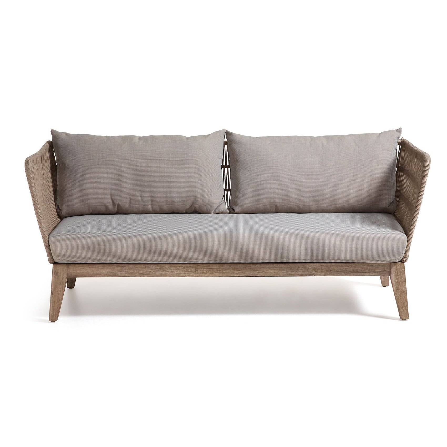 Zane Acacia Wood 2 Seater Fabric Sofa