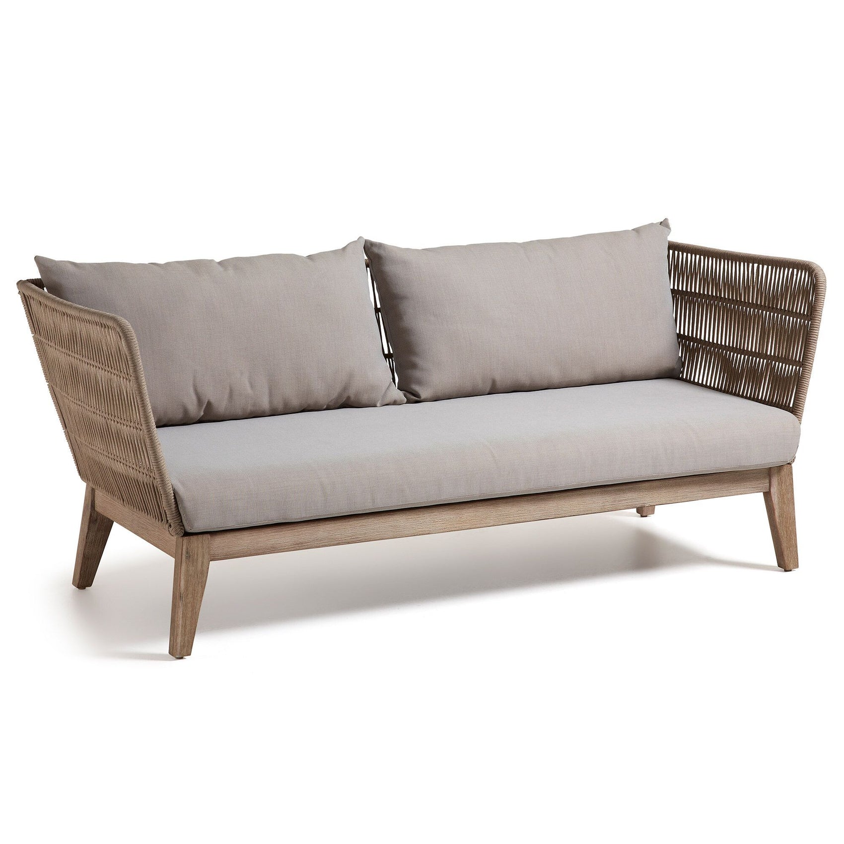 Zane Acacia Wood 2 Seater Fabric Sofa