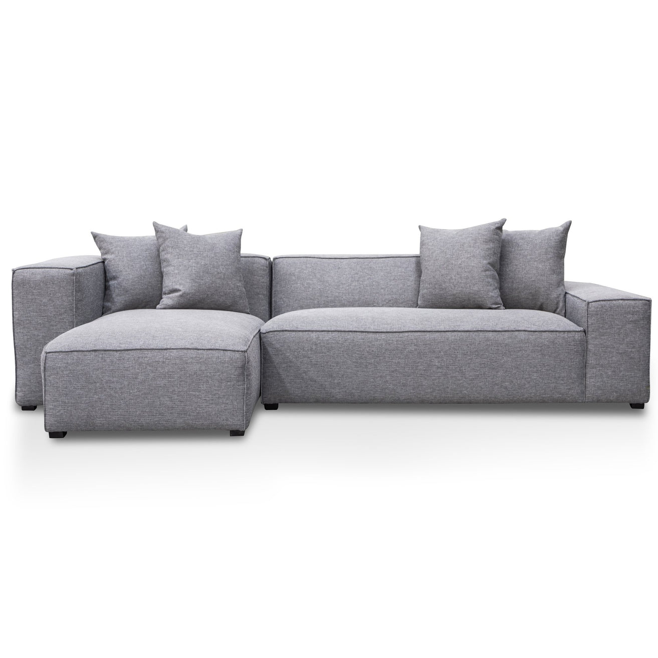 Casey 3 Seater Left Chaise Fabric Sofa - Graphite Grey