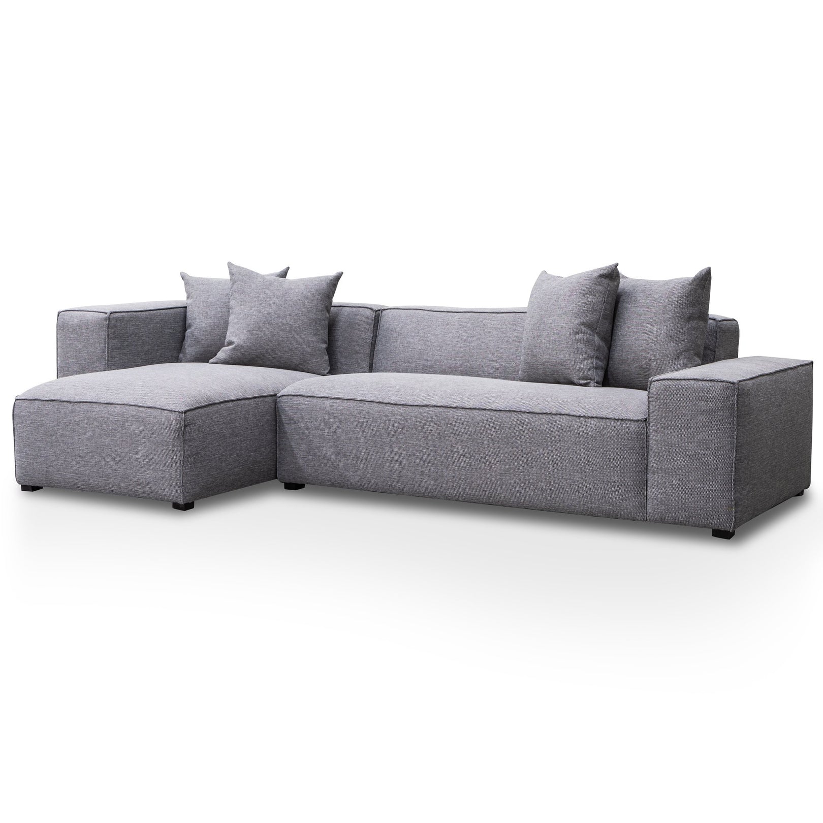 Casey 3 Seater Right Chaise Fabric Sofa - Graphite Grey