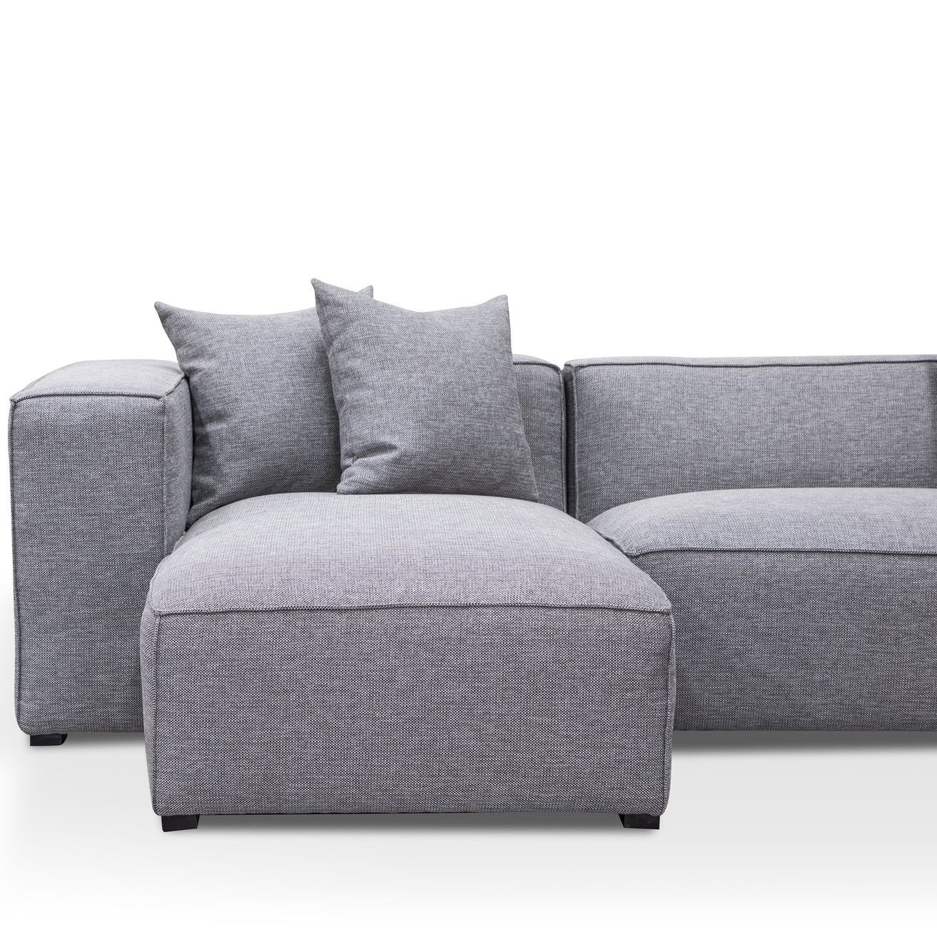 Casey 3 Seater Left Chaise Fabric Sofa - Graphite Grey