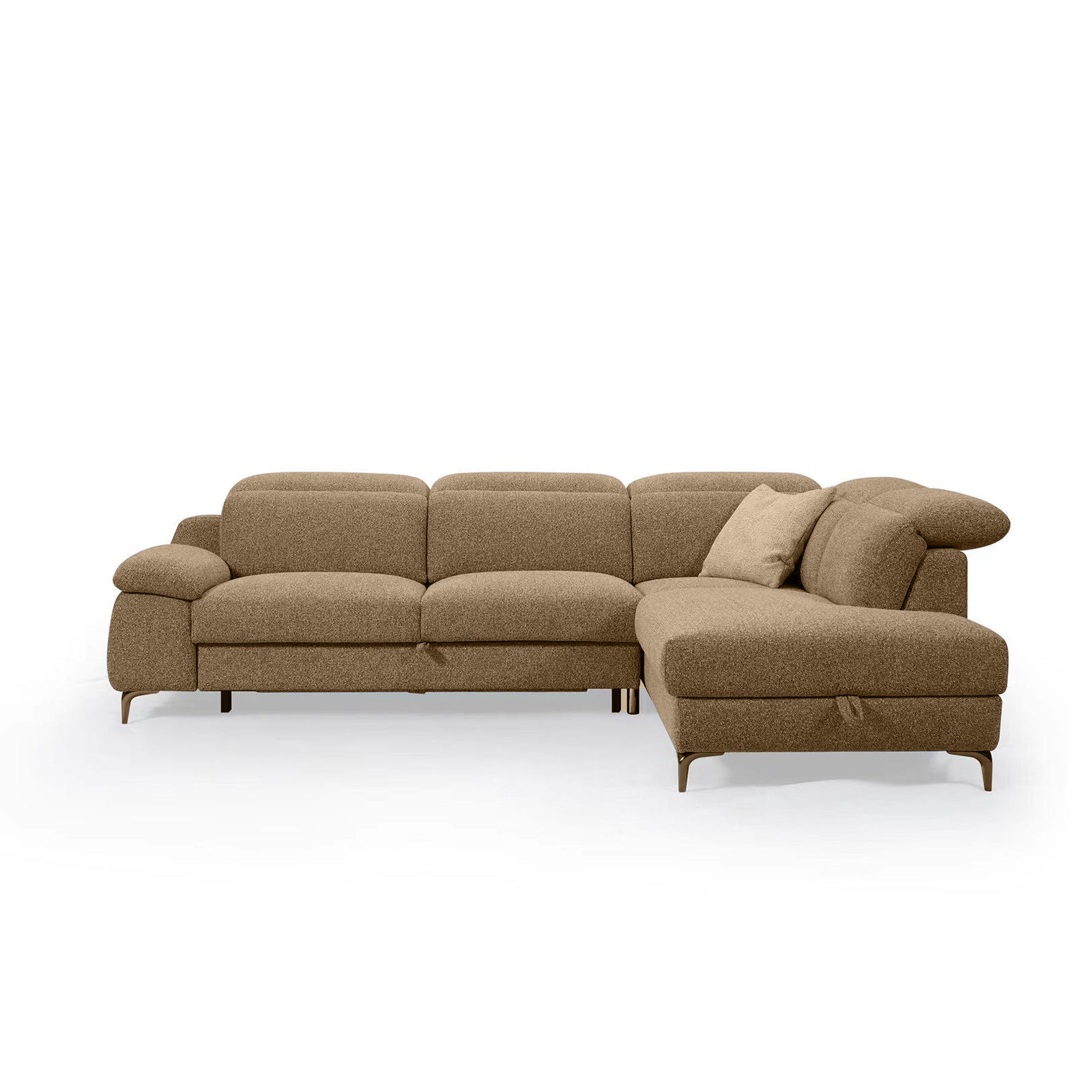 3-in-1 Convertible Sofa Bed with 2 Storage Chaise Loungers and 4 Pillows