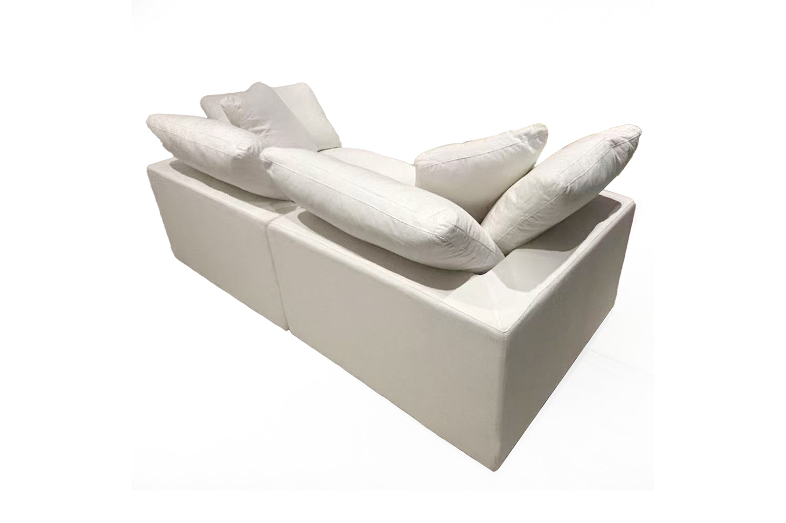 Luxurious Beige Velvet Loveseat
