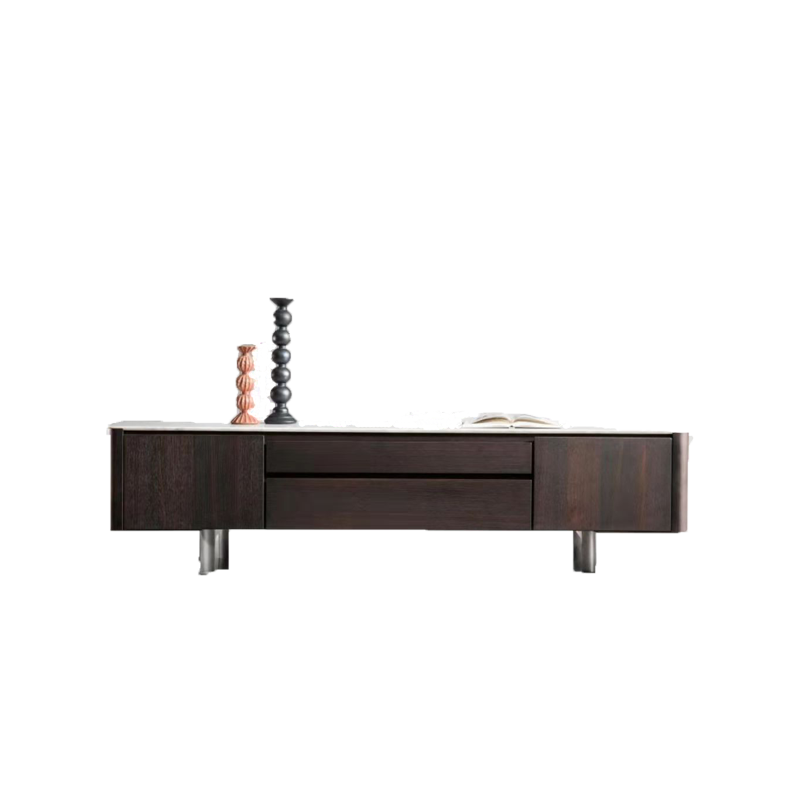 Italian Minimalist Natural Marble TV Cabinet