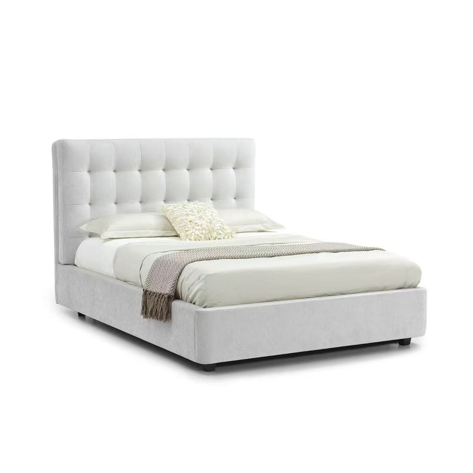 Gray Velvet Bed Frame
