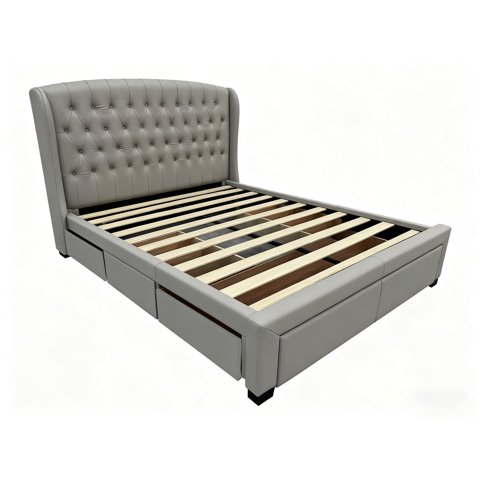 Genuine Leather & Soft Fabric Luxury Bed Frame