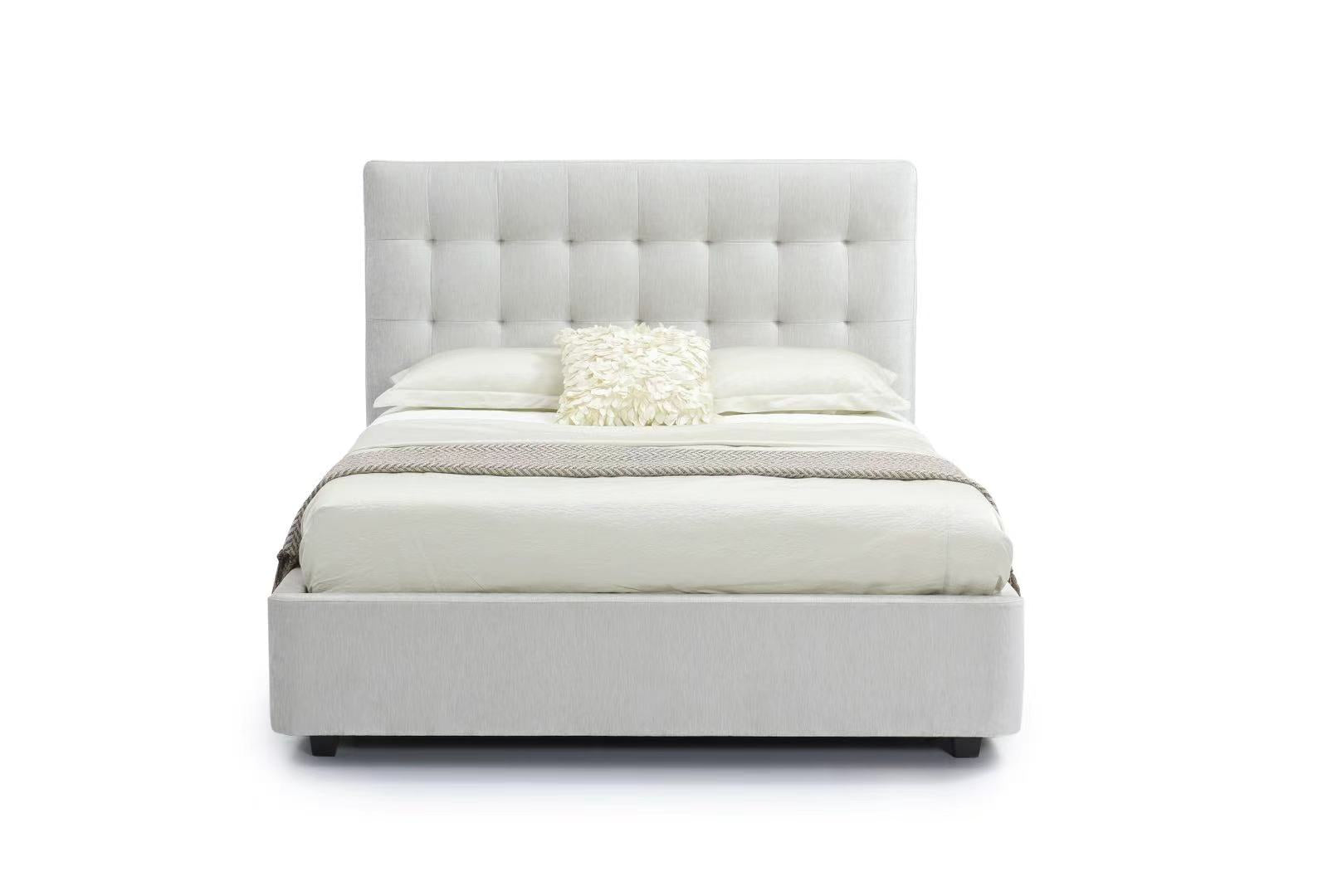 Gray Velvet Bed Frame