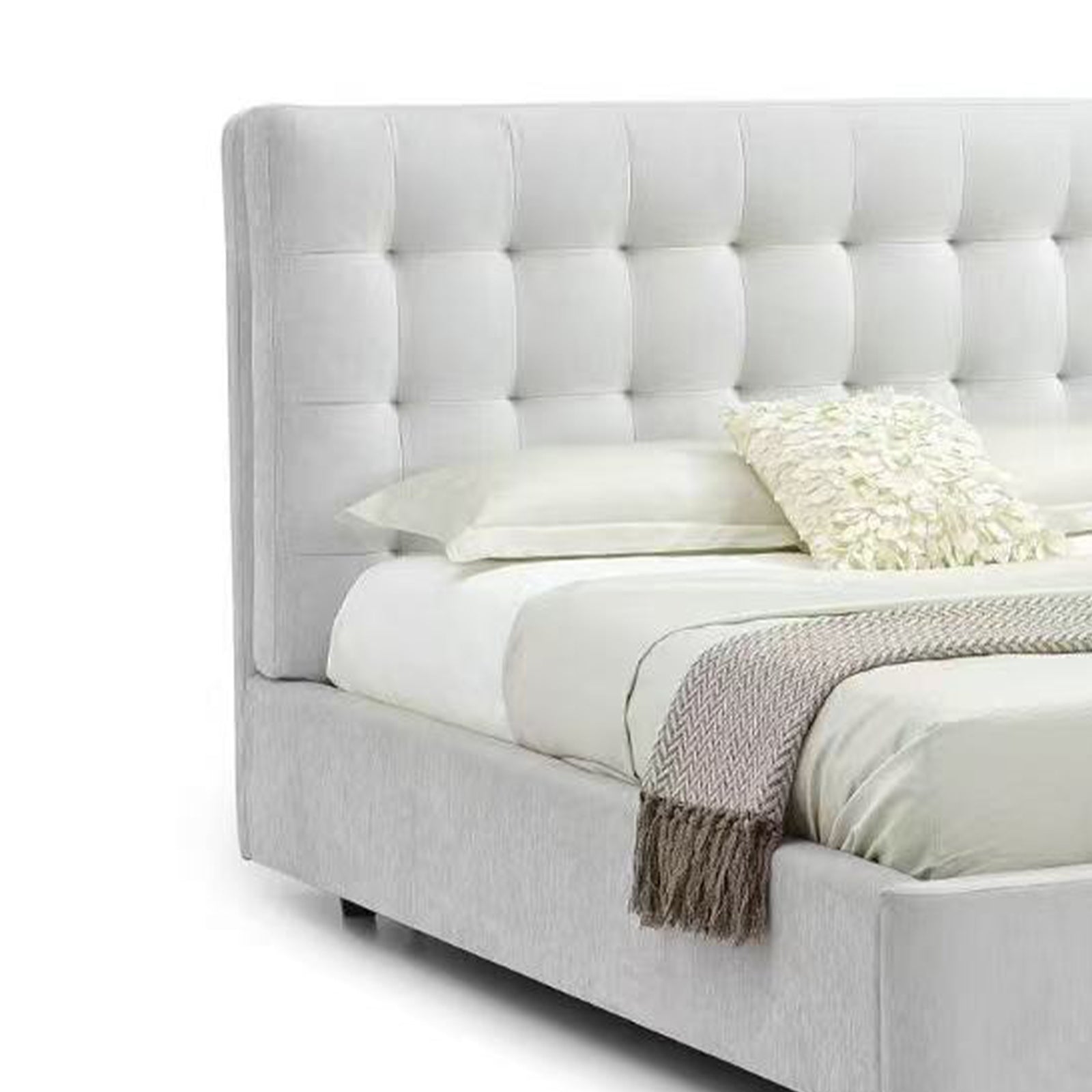 Gray Velvet Bed Frame