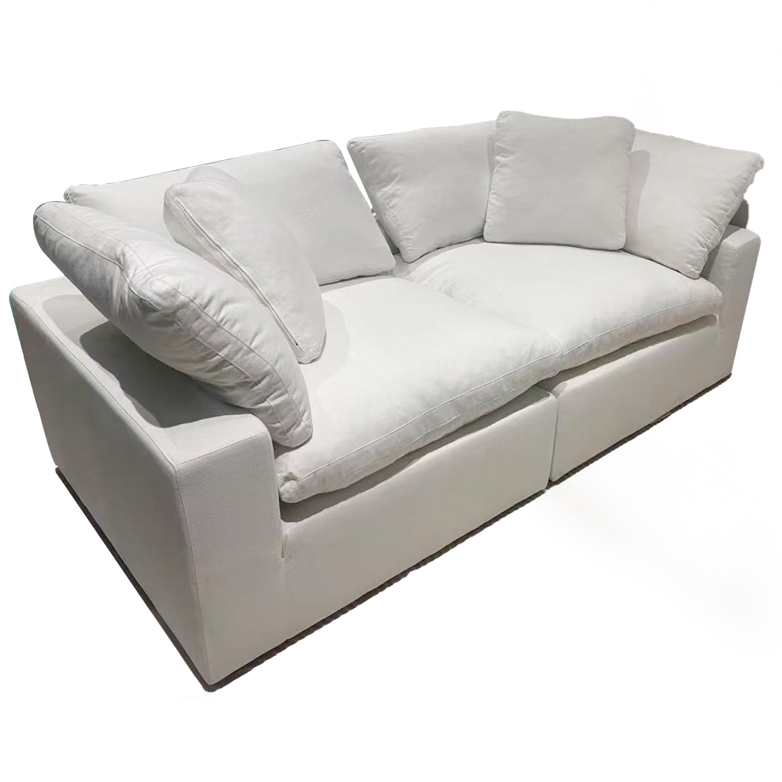 Luxurious Beige Velvet Loveseat