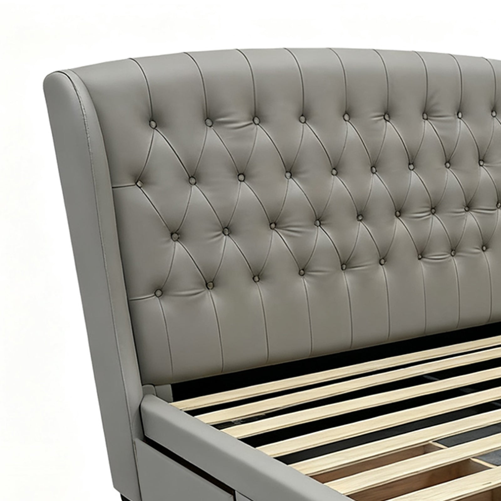 Genuine Leather & Soft Fabric Luxury Bed Frame