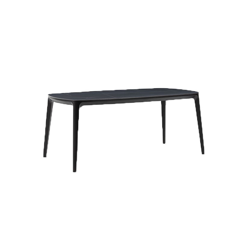 Rock board solid wood edge wrapped bottom frame dining table