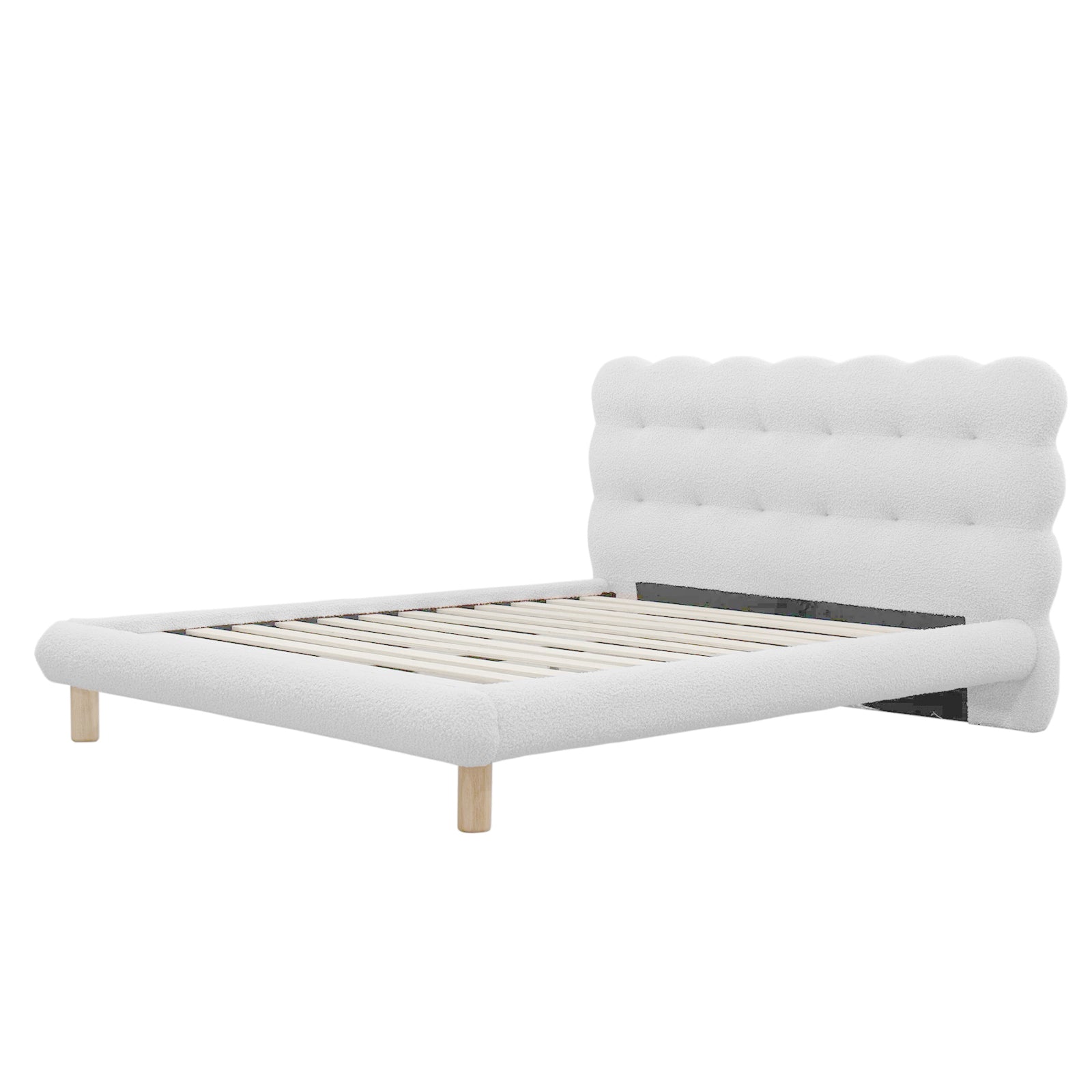 Luxury Velvet Bed Frame Low Profile Platform Bed