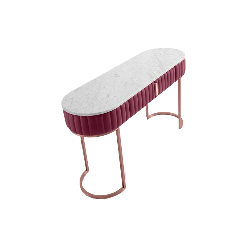 Natural Marble Rose Gold Feet Dressing Table