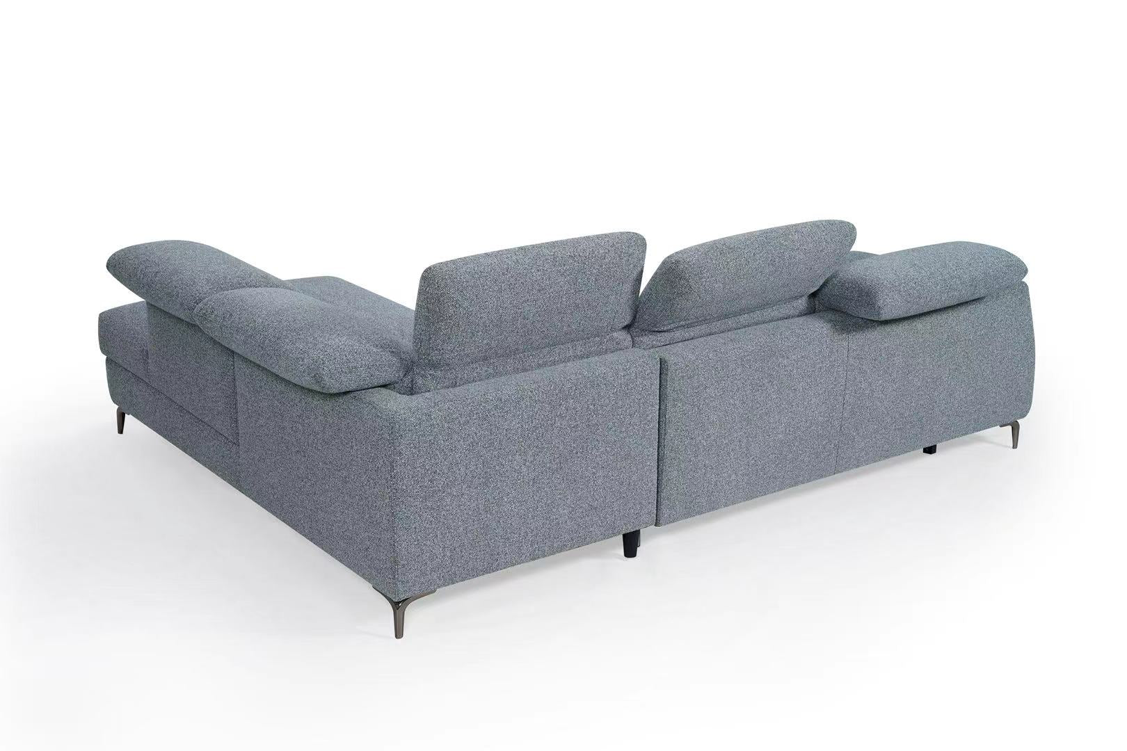 3-in-1 Convertible Sofa Bed with 2 Storage Chaise Loungers and 4 Pillows