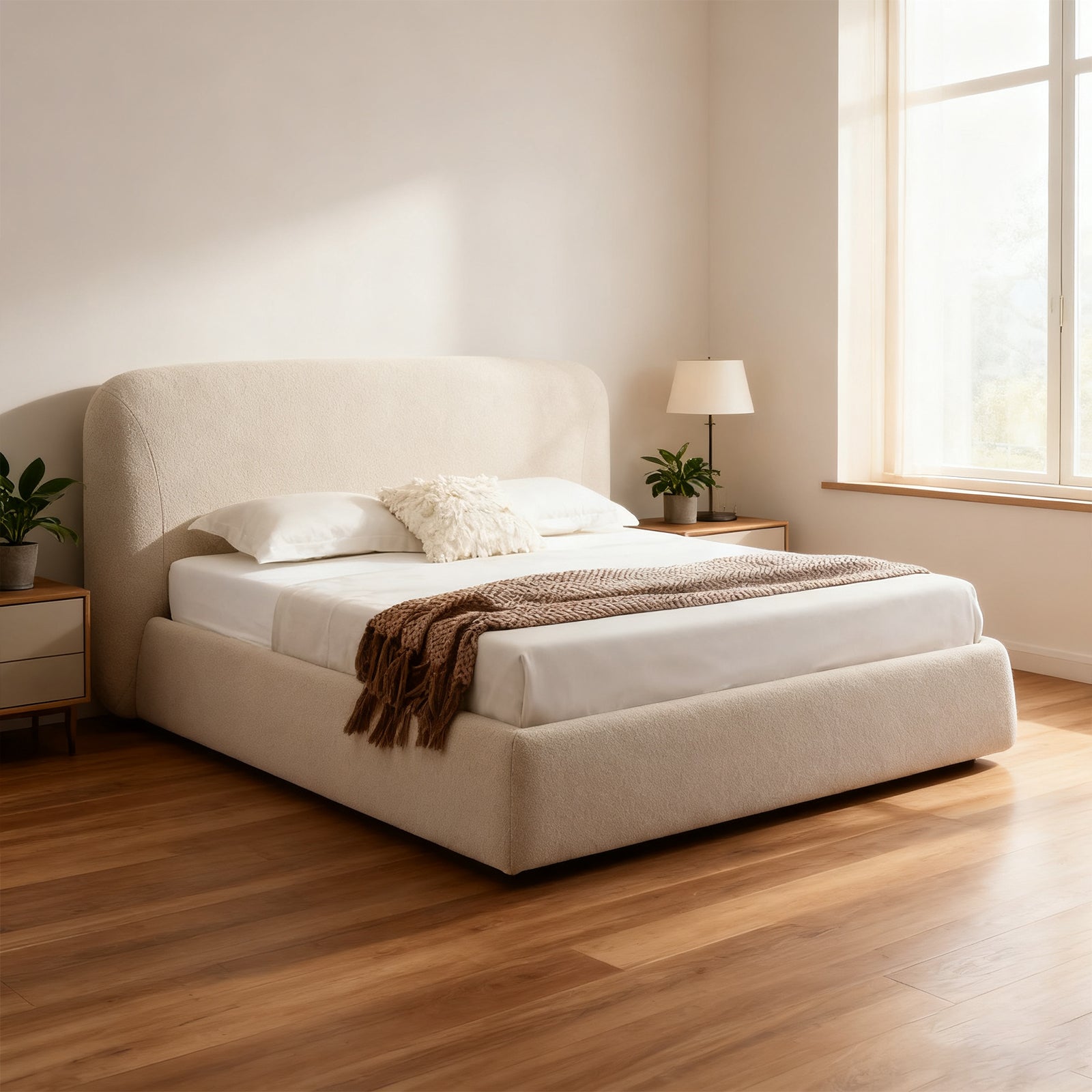 Modern Simple Cotton Velvet Floor Bed